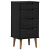 vidaXL Kommode MOLDE Svart 40 x 35 x 82 cm Massiv furu