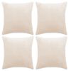 vidaXL Kuddfodral 4 st tyg benvit 40x40 cm