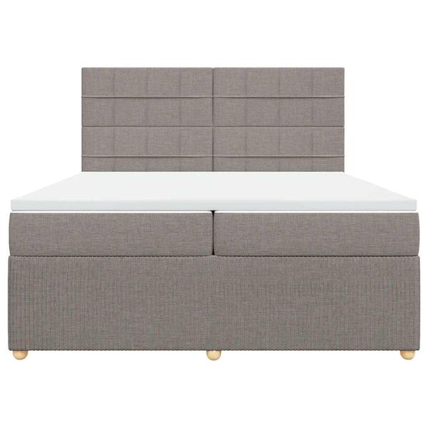 vidaXL Rams&auml;ng med madrass taupe 200x200 cm tyg