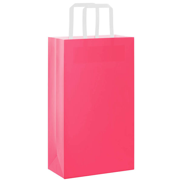 vidaXL Pappersp&aring;sar 250 st med handtag rosa 21x11x36 cm