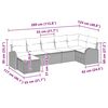 vidaXL Tr&auml;dg&aring;rdsoffset med kudde 7 pcs Beige Poly rattan