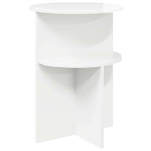 vidaXL Sidobord Vit h&ouml;gglans &Oslash; 39,5 x 55 cm Konstruerat tr&auml;