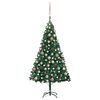 vidaXL Belyst plastgran med kulor gr&ouml;n 180 cm PVC