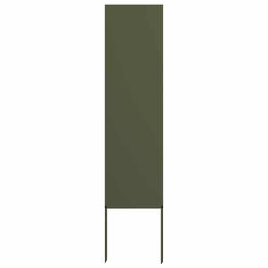 vidaXL Tr&auml;dg&aring;rds integritetssk&auml;rm Olivgr&ouml;n 32 x 140 cm Kallvalsat st&aring;l