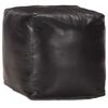 vidaXL Sittpuff svart 40x40x40 cm &auml;kta getskinn