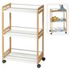 Excellent Houseware K&ouml;ksvagn med 3 hyllplan bambu