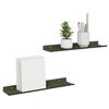 vidaXL Flytande hylla 2 pcs Olivgr&ouml;n 40 x 8,5 x 2,5 cm St&aring;l