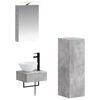 vidaXL Badrumssk&aring;psset 4 pcs Betonggr&aring; 40 x 10,5 x 60,5 cm