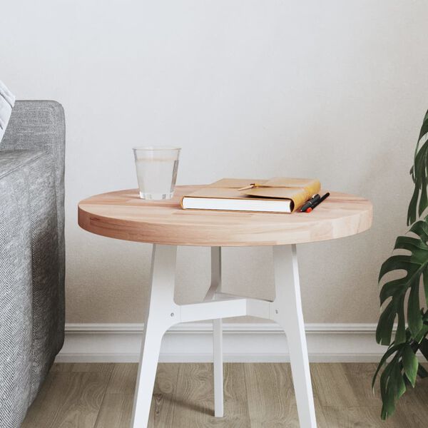 vidaXL Bordsskiva &Oslash;40x2,5 cm rund massivt boktr&auml;