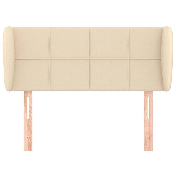 vidaXL S&auml;nggavel med kanter gr&auml;ddvit 93x23x78/88 cm tyg