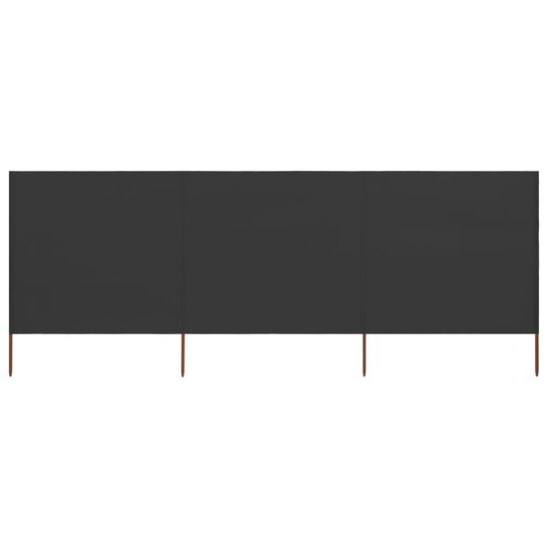 vidaXL Vindskydd 3 paneler tyg 400x120 cm antracit