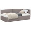 vidaXL H&ouml;rn S&auml;ngram med Madrass 2 st Taupe 90 x 190 cm Sammet