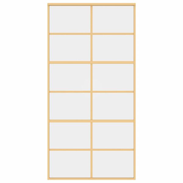 vidaXL Skjutd&ouml;rr guld 102,5x205 cm klart ESG-glas och aluminium