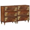 vidaXL Sideboard 2 pcs honungsbrun 60 x 33 x 75 cm Massivt mangotr&auml;