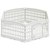 vidaXL 6-panelers hundhagen 122 x 106,5 x 40 cm Plast Vit Hopf&auml;llbar