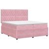 vidaXL Kontinentals&auml;ng med madrass Rosa 200 x 200 cm Sammet