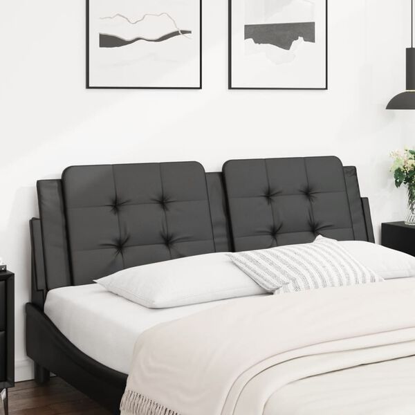 vidaXL Headboard Cushion "Zadar" Black 152 cm Faux Leather