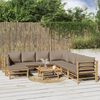 vidaXL Loungegrupp 9 delar taupe dynor bambu
