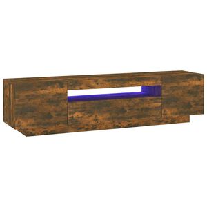 vidaXL Tv-b&auml;nk med LED-belysning r&ouml;kf&auml;rgad ek 160x35x40 cm