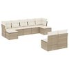 vidaXL Soffgrupp f&ouml;r tr&auml;dg&aring;rden med dynor 9 delar beige konstrotting