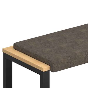 vidaXL B&auml;nk kudde Faux mockatyg M&ouml;rkgr&aring; Djup 35 cm