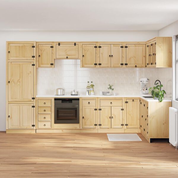 vidaXL Sk&aring;p med l&aring;da med hylla SKI 14 pcs HonungsBrun Massiv furu