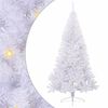 vidaXL Konstgjord julgran med 300 LED-lampor Vit 240 cm PVC och st&aring;l