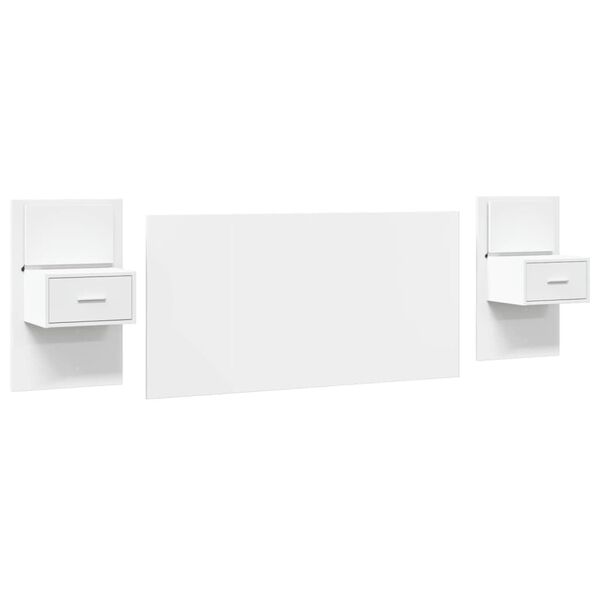 vidaXL Sänggavel med sängbord vit 160 cm konstruerat trä