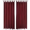 2-pack gardiner med &ouml;glor i vinr&ouml;d microsatin 140 x 175 cm
