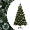 vidaXL Konstgjord julgran med kulor 120 cm 150 LED-lampor Varmvit