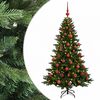 vidaXL Konstgjord julgran med julkulor 120 cm 150 LED-lampor Varmvit