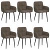 vidaXL Matstolar 6 pcs Faux Mockal&auml;der M&ouml;rkgr&aring; 59 x 56,5 x 85 cm