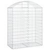 vidaXL Gabion b&aring;gformad 100x50x120/140 cm galvaniserat j&auml;rn