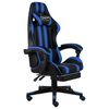 vidaXL Gamingstol med fotst&ouml;d svart och bl&aring; konstl&auml;der