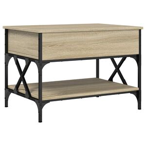 vidaXL Soffbord sonoma-ek 70x50x50 cm konstruerat tr&auml; och metall