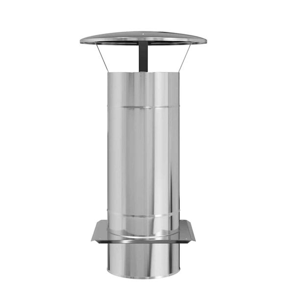 vidaXL Skorstensextension Silver 35 x 35 x 65 cm Rostfritt st&aring;l