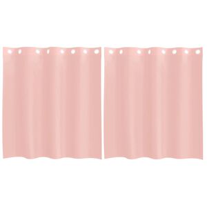 vidaXL Voile gardiner med genomföringar 2 st rosa 140x140 cm