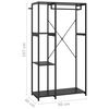 vidaXL Garderob svart 90x40x167 cm metall och sp&aring;nskiva