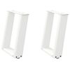 vidaXL Soffbordsben U-formade 2 st vita 28x(42-43) cm stål
