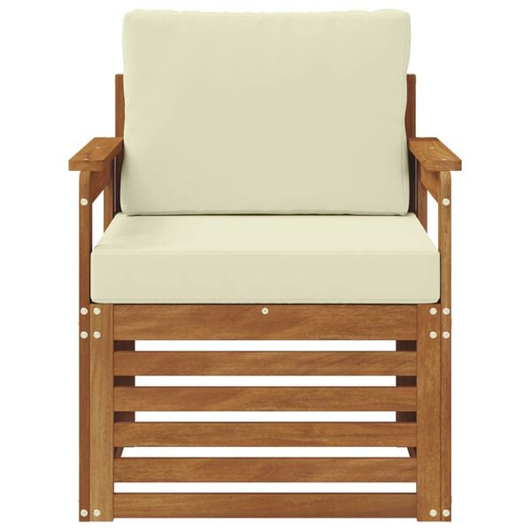 vidaXL Utomhussoffset Massivt akaciatr&auml; och polyester Naturf&auml;rg