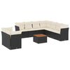 vidaXL Loungegrupp 10 delar med svarta dynor konstrotting