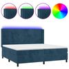 vidaXL Rams&auml;ng med madrass & LED m&ouml;rkbl&aring; 200x200 cm sammet