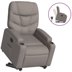 vidaXL Reclinerf&aring;t&ouml;lj med uppresningshj&auml;lp taupe tyg