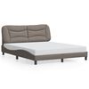 vidaXL Bed Frame with LED without Mattress "Hvar" Taupe 160x200 cm Fabric