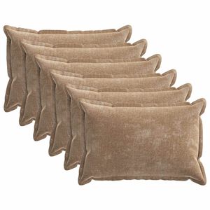 vidaXL Kudd&ouml;verdrag 6 pcs HOUTEN Brun 50 x 80 cm Chenilletyg
