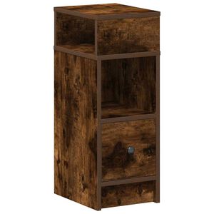 vidaXL S&auml;ngbord med l&aring;da r&ouml;kf&auml;rgad ek 25x31x66 cm