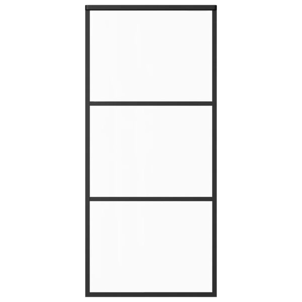 vidaXL Skjutdörr med beslagset ESG glas och aluminium 90x205 cm