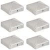 vidaXL Stolphattar pyramid 6 st galvaniserad metall 71x71 mm