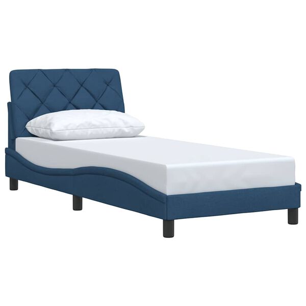 vidaXL Bed Frame without Mattress Blue 90x200 cm Fabric