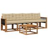 vidaXL Utomhussoffset med kudde 5 pcs Naturlig och Beige
